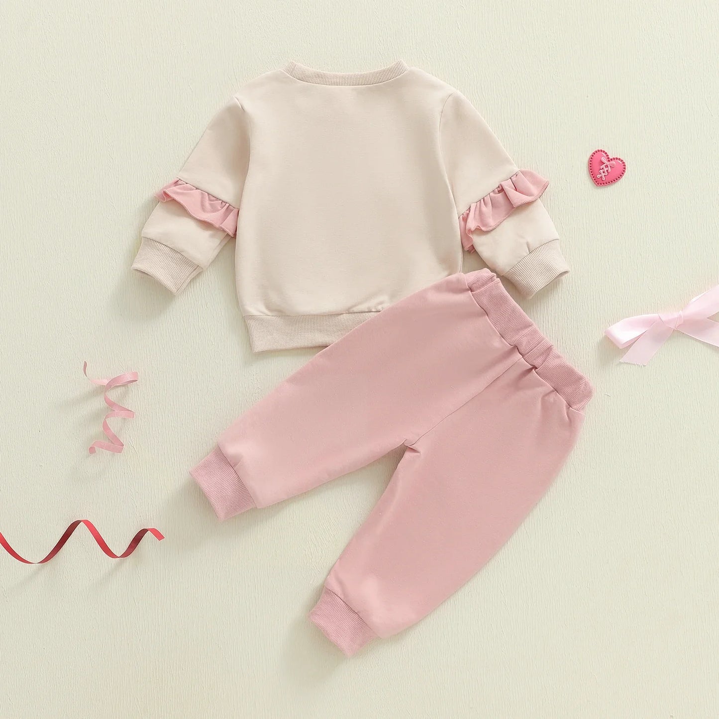 LOVE DAD Pink Bow Ruffle Outfit