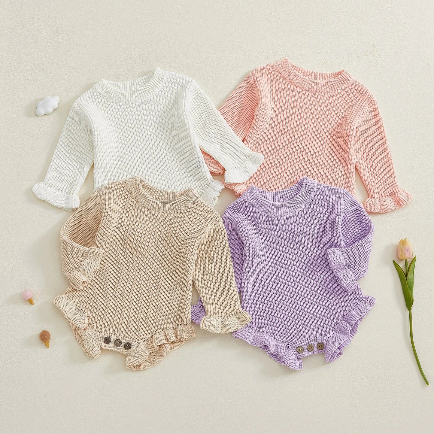 JANIE Knitted Ruffle Romper