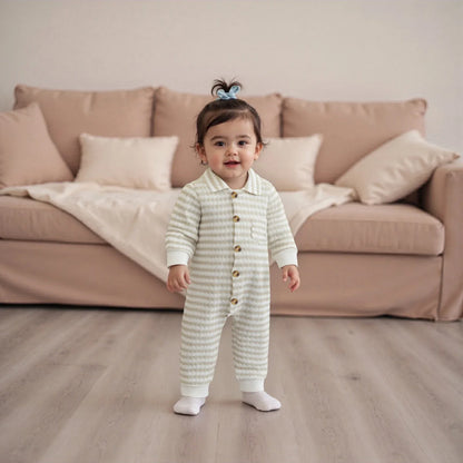 JASPER Striped Collar Jumpsuit