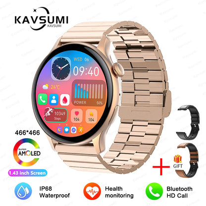 2026 NFC Smart Watch Amoled HD GPS Track Sports Heart Rate Bluetooth Call Waterproof Ladies Women Smartwatch For Women's Gift