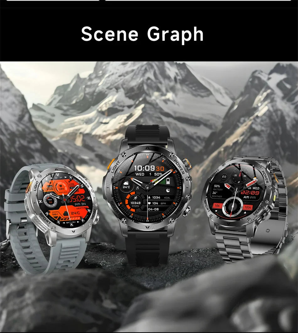 2026 Outdoor New 1000mAh Battery T-Rex 3 Military Grade Smart Watch Men IP69K Waterproof GPS HD Bluetooth Call 100+Sports Watch