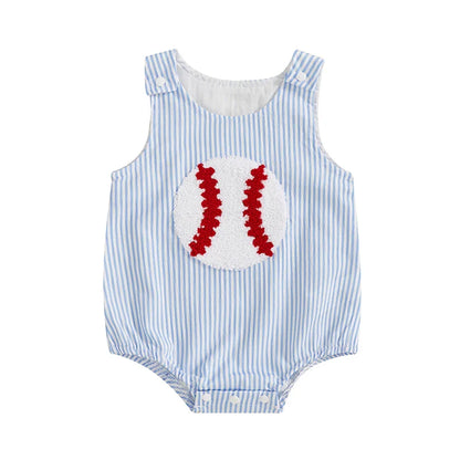 BASEBALL Striped Onesie
