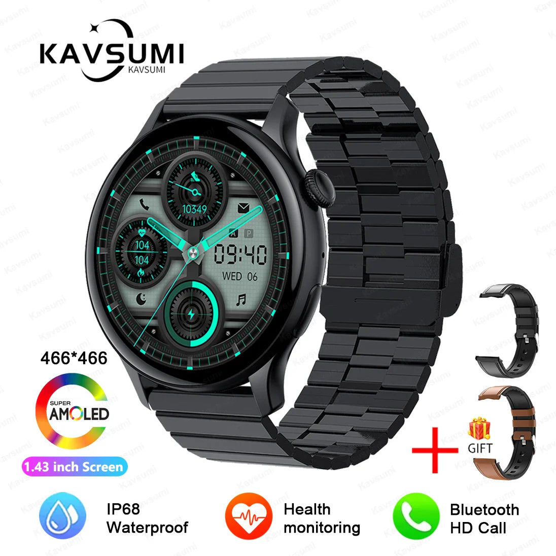 2026 NFC Smart Watch Amoled HD GPS Track Sports Heart Rate Bluetooth Call Waterproof Ladies Women Smartwatch For Women's Gift