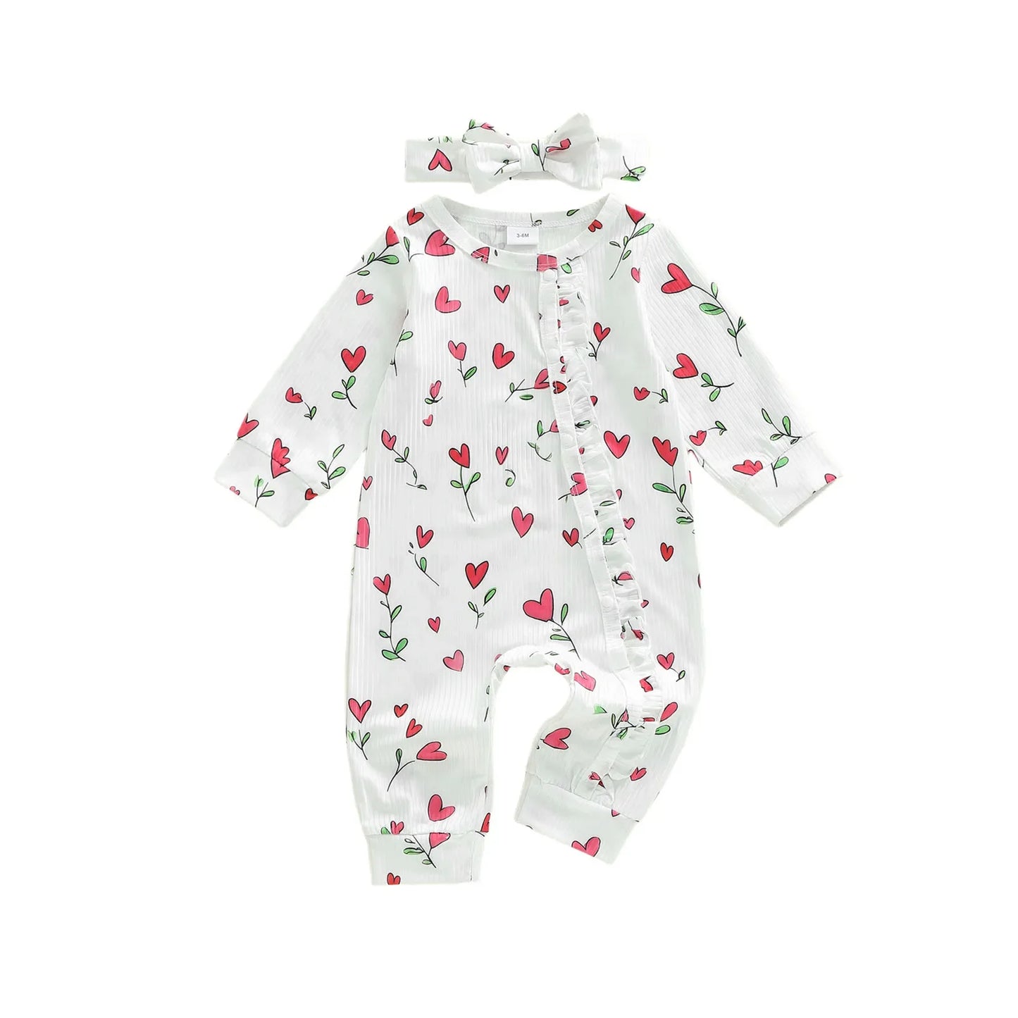 HEART FLOWERS Ruffle Jumpsuit
