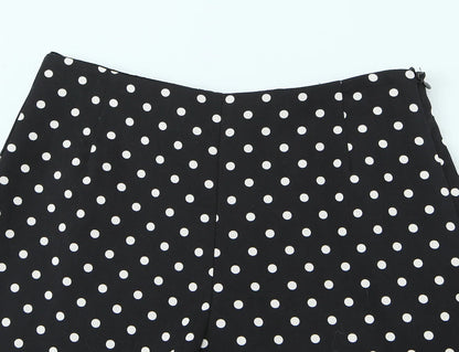 2026 Women New Fashion Suit Sexy Sleeveless Backless Polka Dot Halter Slim Short Top+Side Zipper Casual Short Skirts