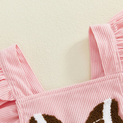 FOOTBALL Corduroy Ruffle Romper