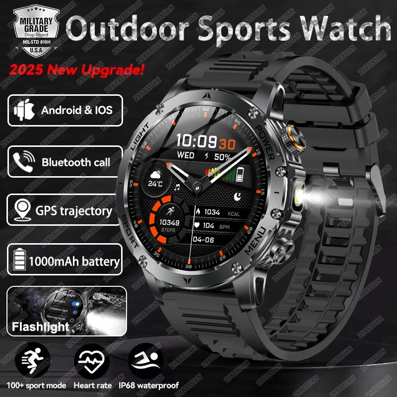 2026 Outdoor New 1000mAh Battery T-Rex 3 Military Grade Smart Watch Men IP69K Waterproof GPS HD Bluetooth Call 100+Sports Watch