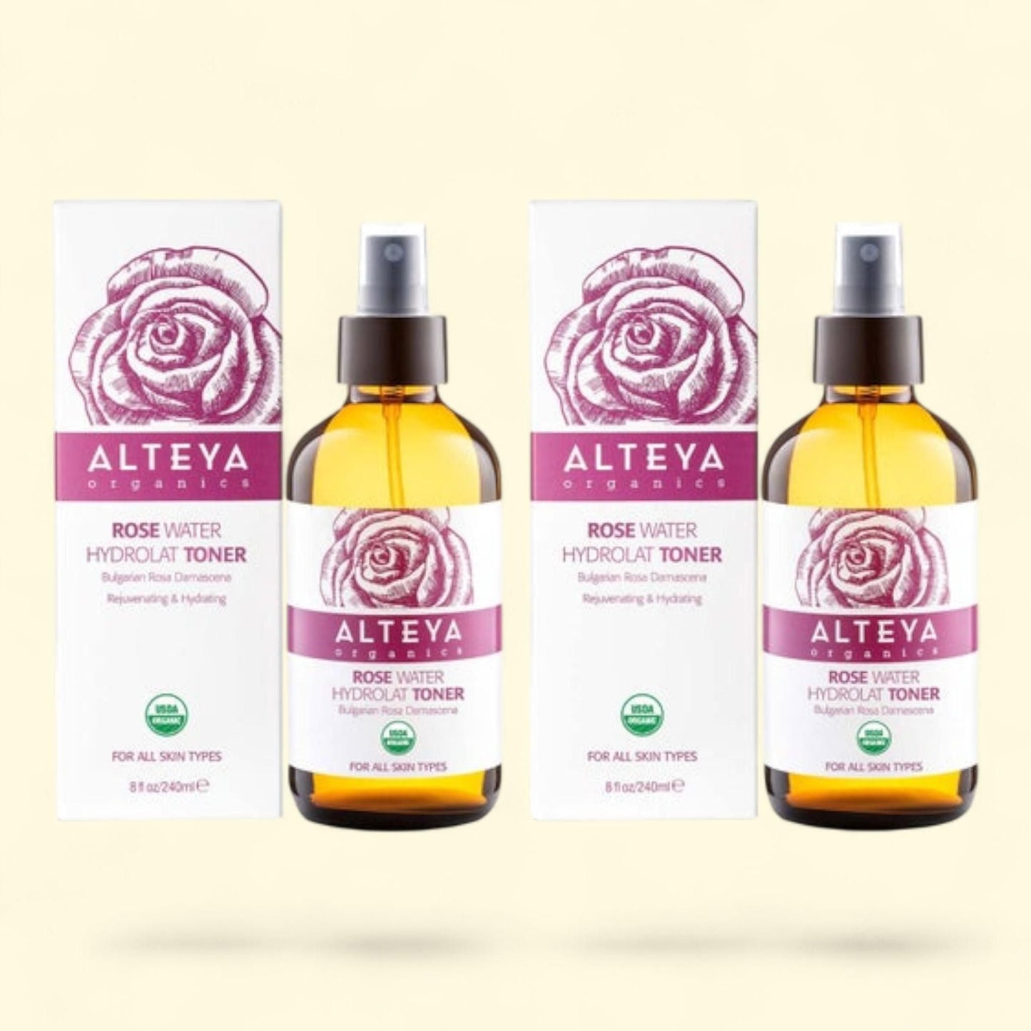 Alteya Organics Rose Water Toner, 8 fl oz, 2-pack