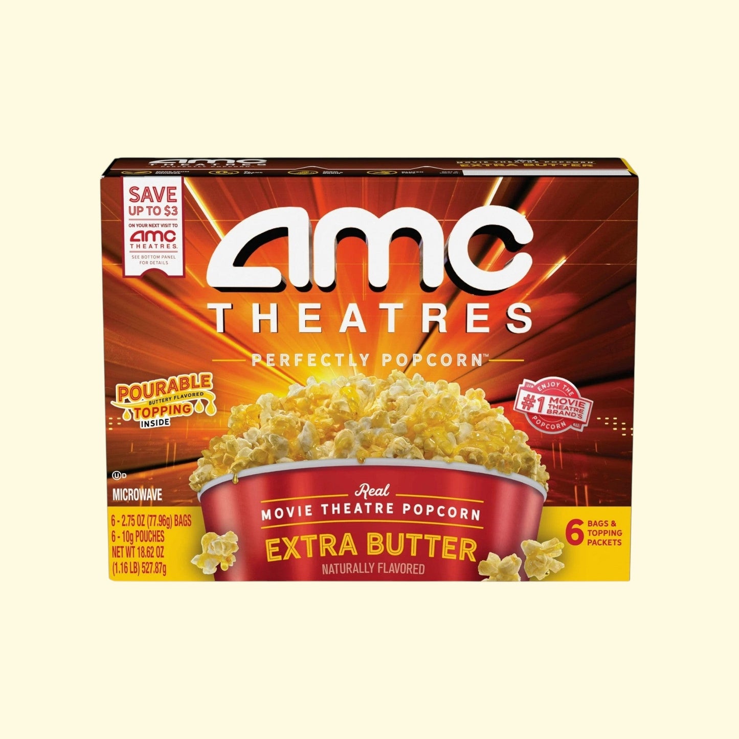 AMC Theatres Microwave Popcorn, 6ct