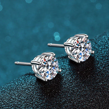 2.0ct Moissanite Stud Earrings in 925 Sterling Silver