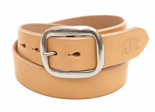 Studio D'artisan Leather Belt Men's Ccasual 38mm Wide/5mm Bend Leather with Thick Oval Buckle B-81 Natural