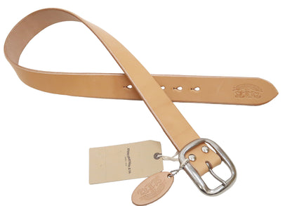 Studio D'artisan Leather Belt Men's Ccasual 38mm Wide/5mm Bend Leather with Thick Oval Buckle B-81 Natural