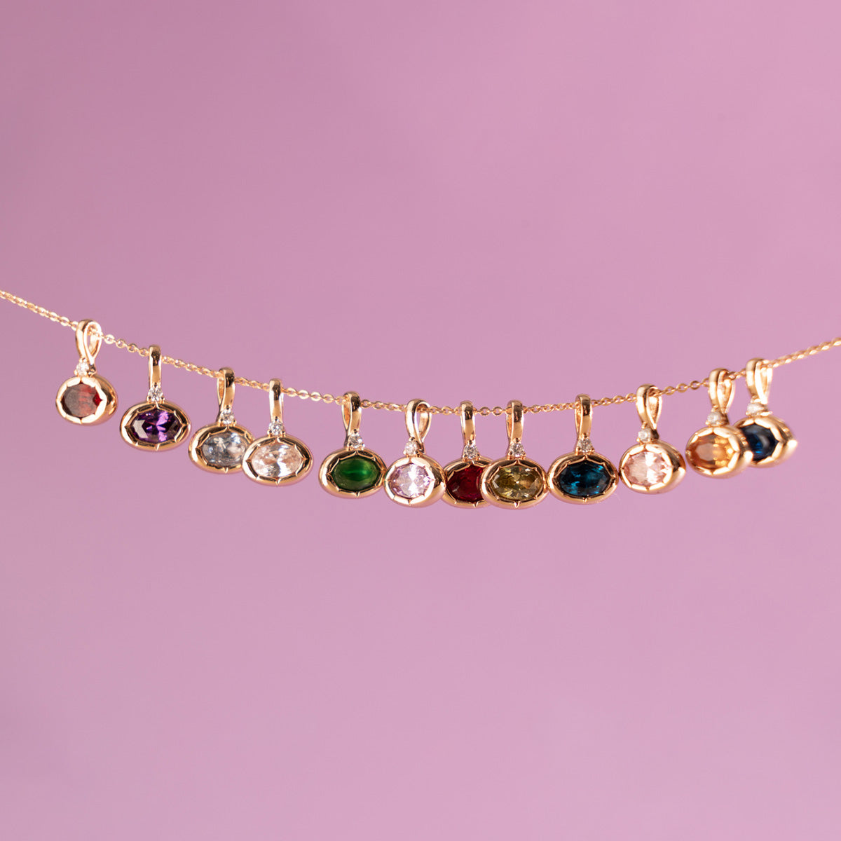 March Oval Birthstone Charm