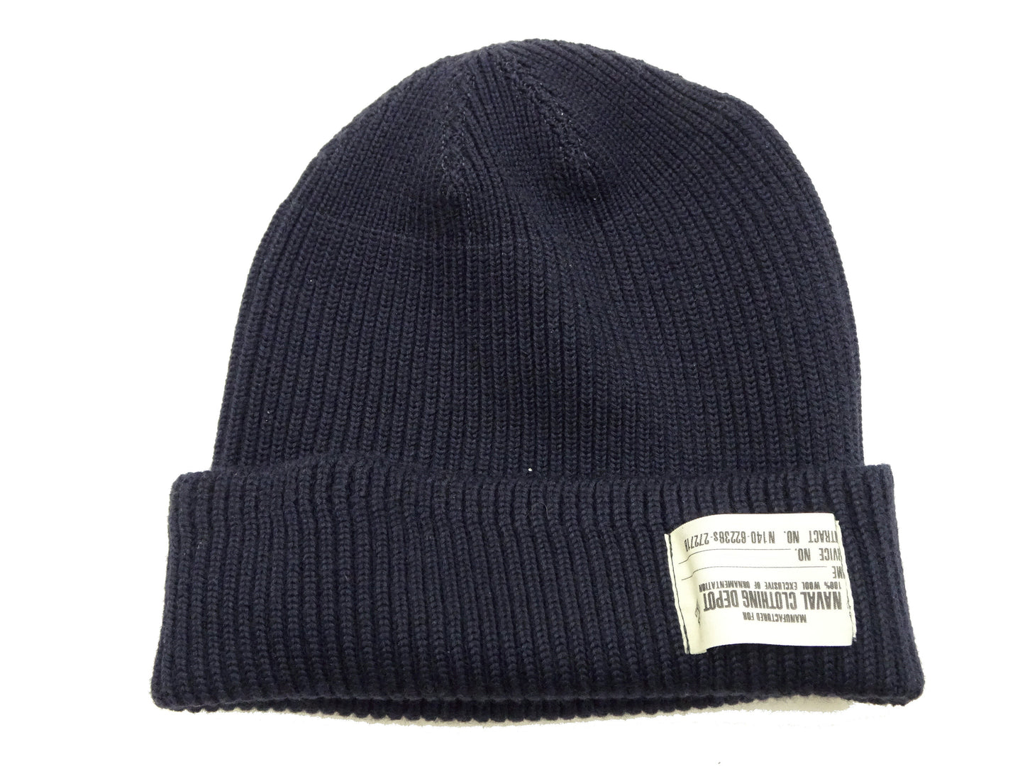 Buzz Rickson Men's U.S. Navy Watch Cap - 100% Wool Military Knit Hat - Made in Japan (BR02243 Navy Blue)
