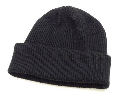 Buzz Rickson William Gibson Men's Plain Wool Knit Cap - U.S. Army Air Forces A-4 Model Reinterpreted in Black BR02272