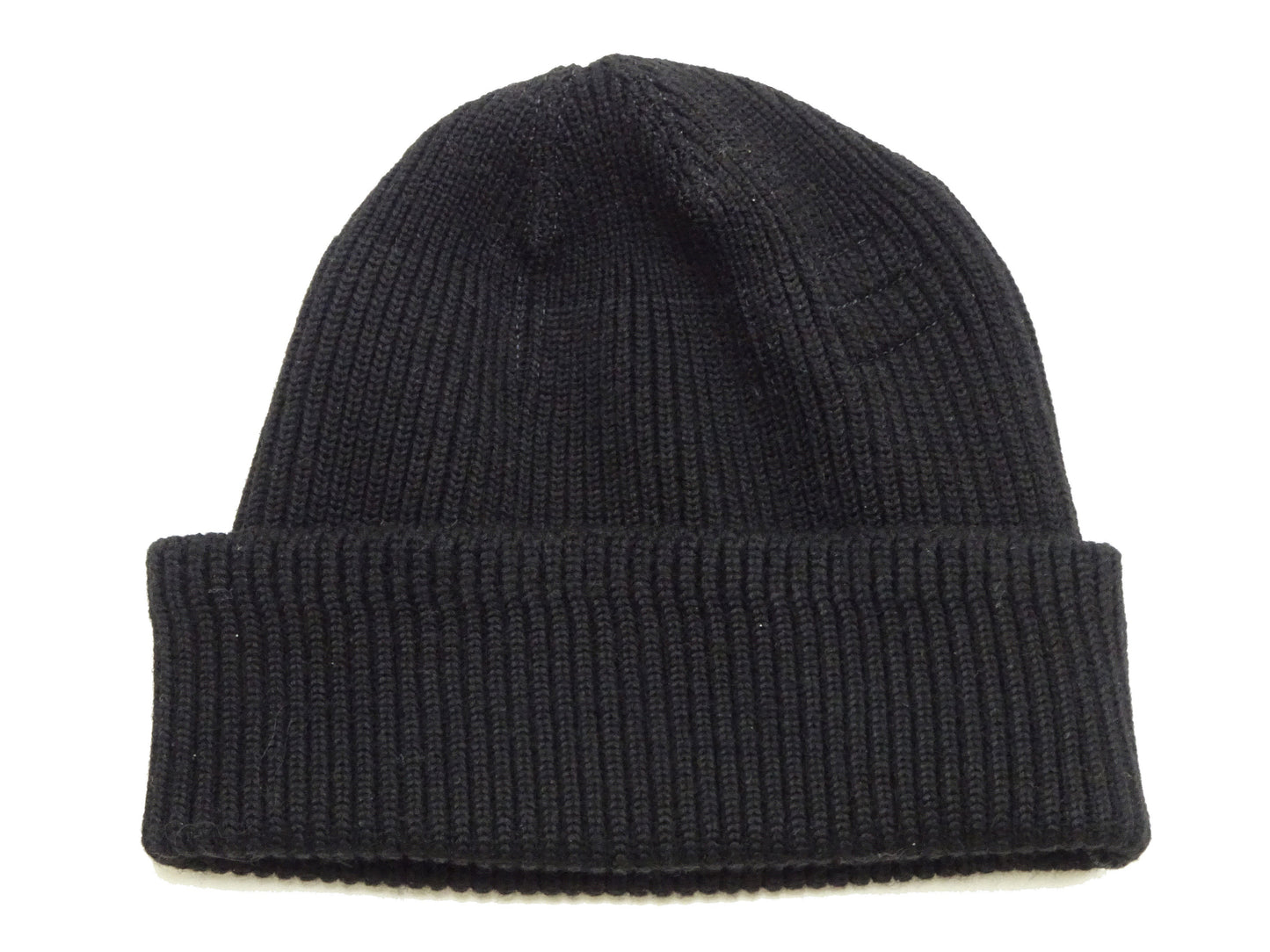 Buzz Rickson William Gibson Men's Plain Wool Knit Cap - U.S. Army Air Forces A-4 Model Reinterpreted in Black BR02272