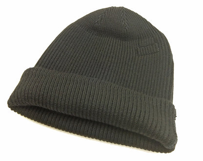 Buzz Rickson William Gibson Men's Plain Wool Knit Cap - U.S. Army Air Forces A-4 Model Reinterpreted in Black BR02272