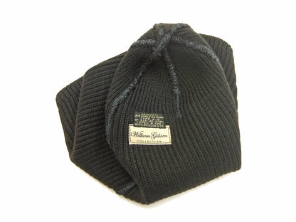 Buzz Rickson William Gibson Men's Plain Wool Knit Cap - U.S. Army Air Forces A-4 Model Reinterpreted in Black BR02272