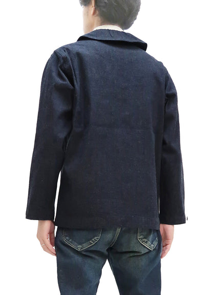 Buzz Rickson Shawl Collar Denim Jacket Men's Reproduction of US Navy Dungaree Jumper BR12744