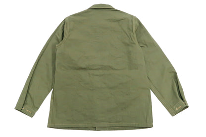 Buzz Rickson Jacket Men's Reproduction of WW2 USMC P44 HBT Utility Jacket P-44 BR15123 Olive