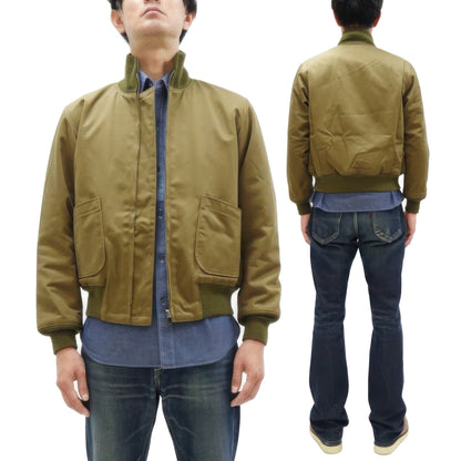 Buzz Rickson Tanker Jacket - Men's Reproduction of the U.S. Army Early Patch-Pocket Version BR15750 Light Olive Drab