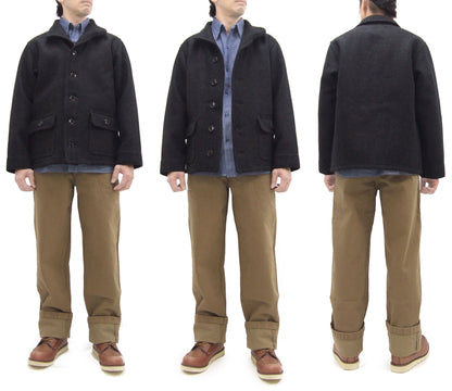 Buzz Rickson Submariner Coat - Men's U.S. Navy Submarine Wool Jacket Reproduction BR15764 Charcoal