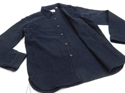 Buzz Rickson US Navy CPO Shirt Mens Plain Long Sleeve Wool-Flannel Shirt BR24961 Navy-Blue