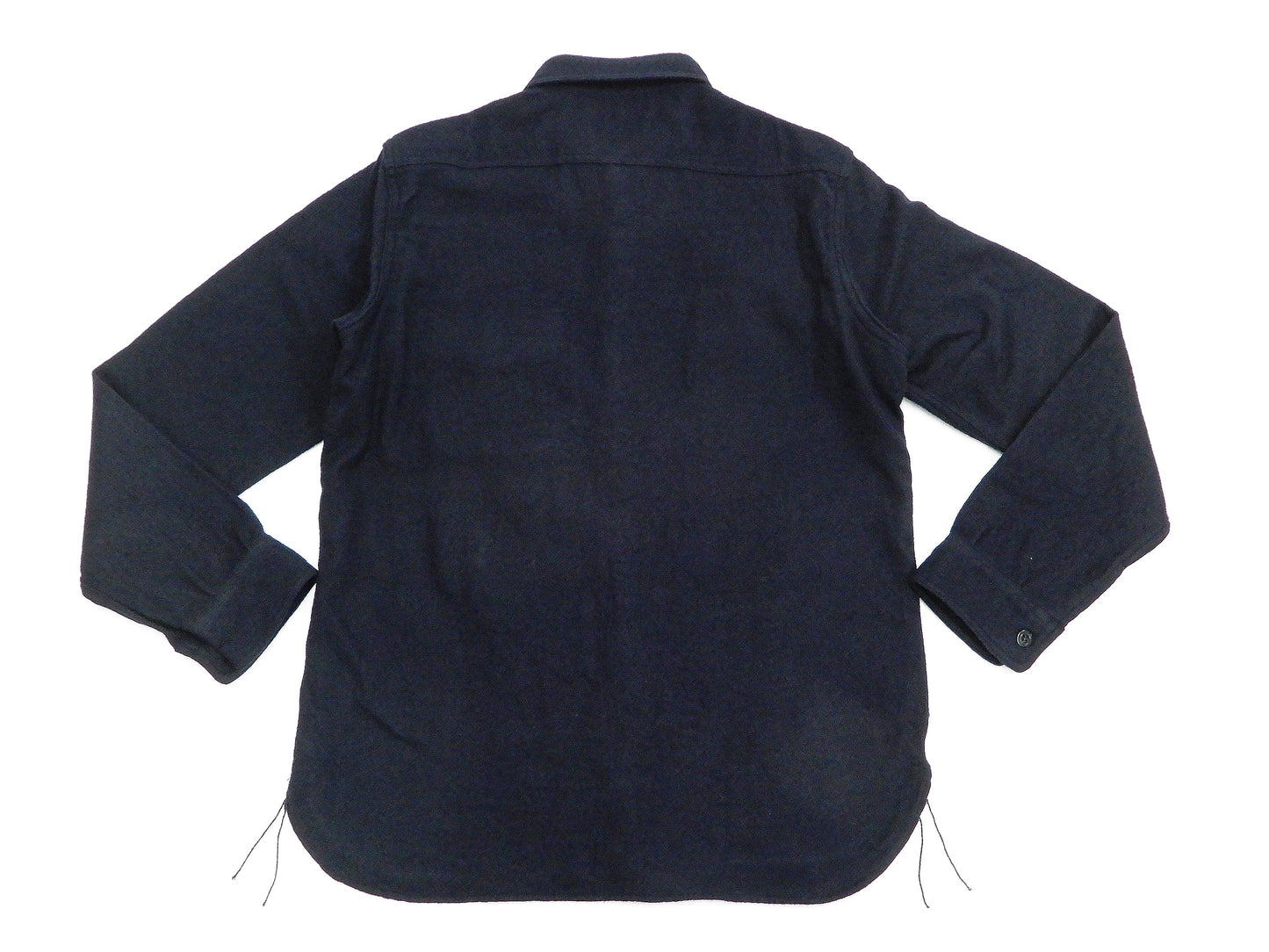 Buzz Rickson US Navy CPO Shirt Mens Plain Long Sleeve Wool-Flannel Shirt BR24961 Navy-Blue