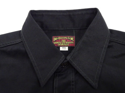 Buzz Rickson Herringbone Shirt Men's Casual Long Sleeve Plain HBT Button Up Work Shirt BR29390 119 Black