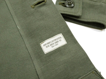 Buzz Rickson Men's U.S. Army OG-107 Utility Shirt with Patches (Relaxed Fit) - John Lennon Model Reproduction - Made in Japan (BR29586 Olive)