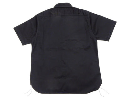 Buzz Rickson Herringbone Work Shirt - Men's Casual Military-Inspired Solid HBT Short-Sleeve Button-Up Shirt BR39530 119) Black