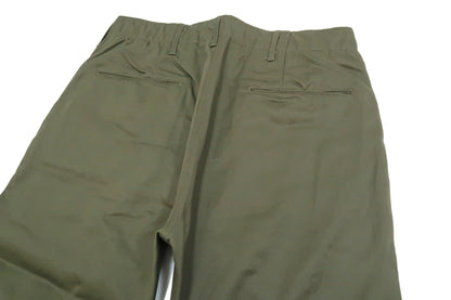 Buzz Rickson's Men's Original Spec Chinos 8.2 oz. Cotton Twill High-Rise Slimmer Straight Fit Military Chino Trousers with Zipper Fly Made in Japan (BR40025, 03 Olive One Wash)