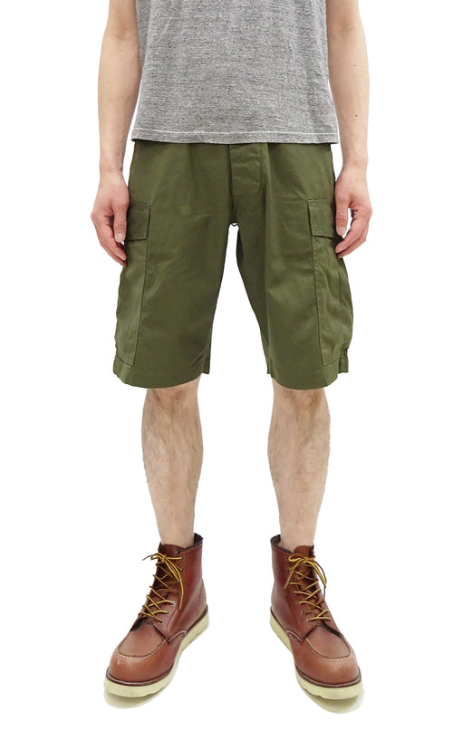 Buzz Rickson Men's Cargo Shorts - Reproduction of Civilian Reinterpretation of U.S. Army Vietnam Tropical Jungle Fatigue Trousers BR52550 Olive