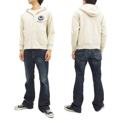 Buzz Rickson Hoodie Men's USAAF Insignia Hoodie Zip Front Hooded Sweatshirt BR65599 Oatmeal