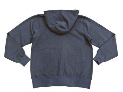 Buzz Rickson Hoodie Men's Plain Hoodie Zip Front Hooded Sweatshirt BR65623 Faded-Navy-Blue