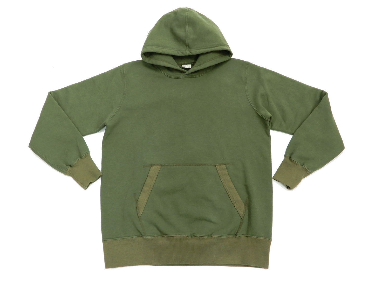 Buzz Rickson Plain Pullover Hoodie Men's Loop-wheeled Vintage Style Hooded Sweatshirt BR68914 149-Faded-Olive
