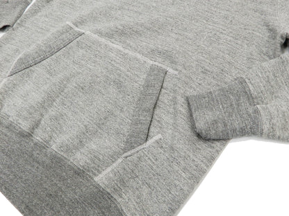 Buzz Rickson Plain Pullover Hoodie Men's Loop-wheeled Vintage Style Hooded Sweatshirt BR68914 113-Heather-Gray