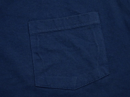 Buzz Rickson Men's Plain Short Sleeve Pocket T-Shirt, Made in USA, 6 oz. Ring-Spun Cotton Tubular-Knit Jersey Tee (BR78711 128 Navy)