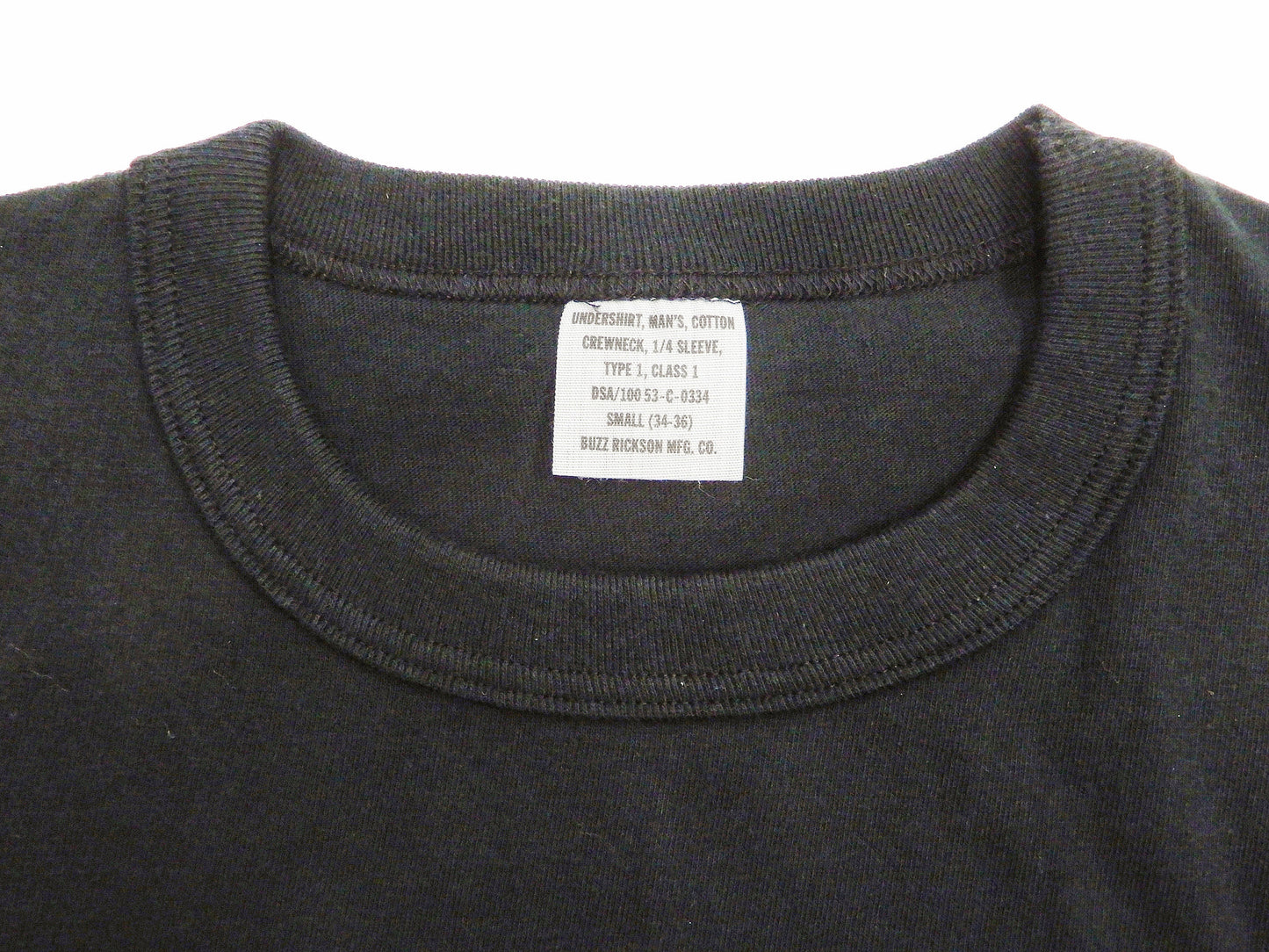 Buzz Rickson T-shirt Men's Plain T shirt Short Sleeve Loopwheel Tee BR78960 119 Black