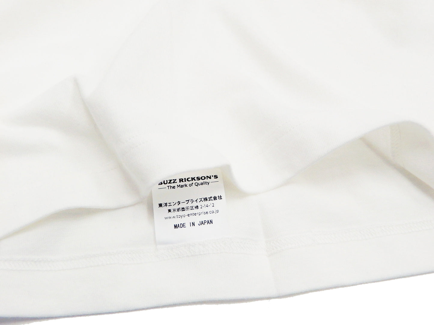 Buzz Rickson T-shirt Men's Plain T shirt Short Sleeve Loopwheel Tee BR78960 101 White