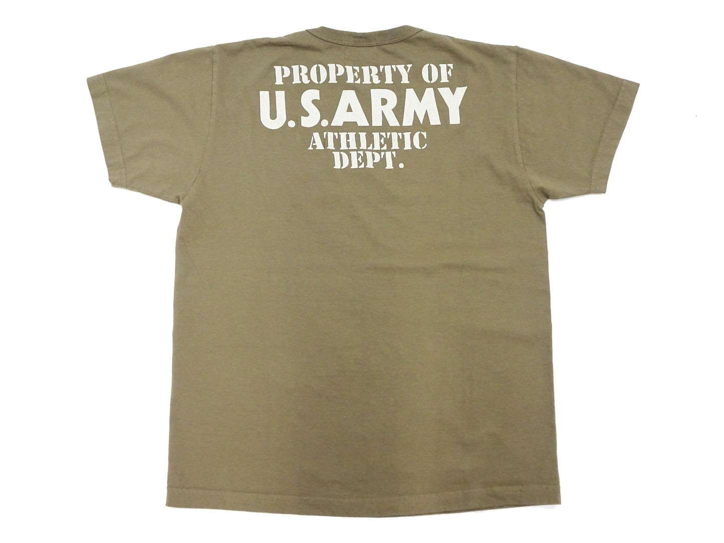 Buzz Rickson T-shirt Men's U.S. Army Athletic Department Military Graphic Short Sleeve Loopwheeled Tee BR79348 135 Khaki