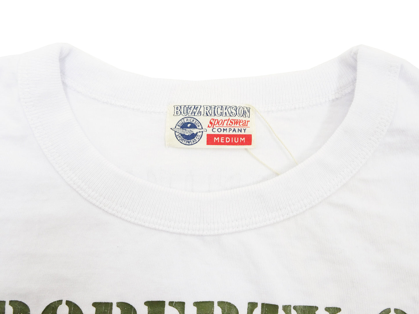 Buzz Rickson T-shirt Men's U.S. Army Athletic Department Military Graphic Short Sleeve Loopwheeled Tee BR79348 101 White
