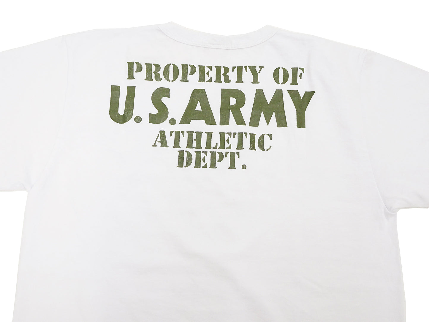 Buzz Rickson T-shirt Men's U.S. Army Athletic Department Military Graphic Short Sleeve Loopwheeled Tee BR79348 101 White