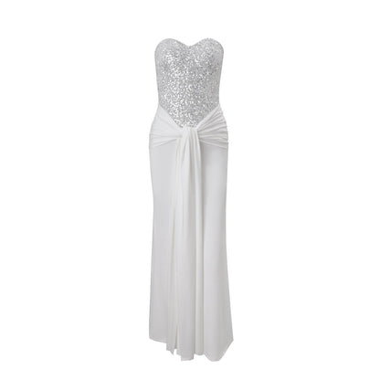 Womens Sexy Bandage Dress Adorned With Sparkling Rhinestones And Delicate Spaghetti Straps