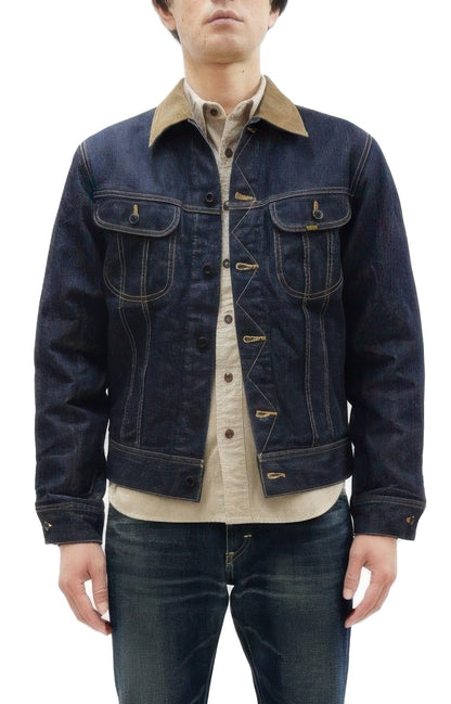 Studio D'Artisan Men's Blanket-Lined Denim Western Jacket - 14oz Left-Hand Twill, Inspired by Lee 101 Storm Rider, Modern Slim Fit, Made in Japan (SDA D4187)