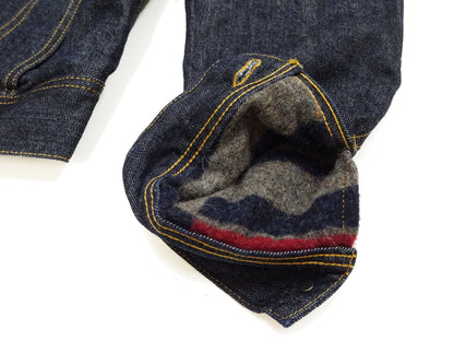 Studio D'Artisan Men's Blanket-Lined Denim Western Jacket - 14oz Left-Hand Twill, Inspired by Lee 101 Storm Rider, Modern Slim Fit, Made in Japan (SDA D4187)