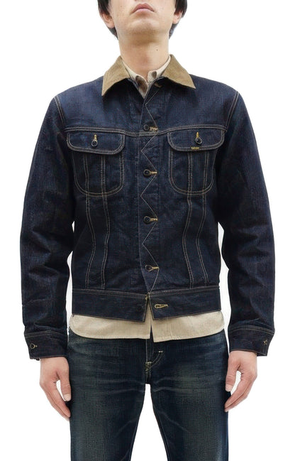 Studio D'Artisan Men's Blanket-Lined Denim Western Jacket - 14oz Left-Hand Twill, Inspired by Lee 101 Storm Rider, Modern Slim Fit, Made in Japan (SDA D4187)