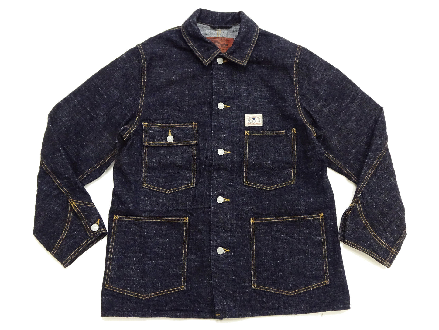 Studio D'Artisan Men's 15oz Selvedge Denim Chore Coat Jacket - Made in Japan, Regular Fit, Toyoda GL3 Loom-Woven (SDA D4620, One-Wash)