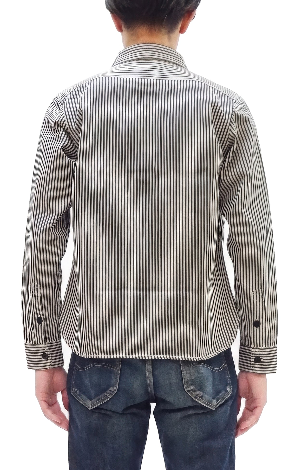Studio D'artisan Men's 14 oz. Heavyweight Hickory Stripe Long Sleeve Work Shirt, 100% Cotton, Made in Japan (SDA D5335H)