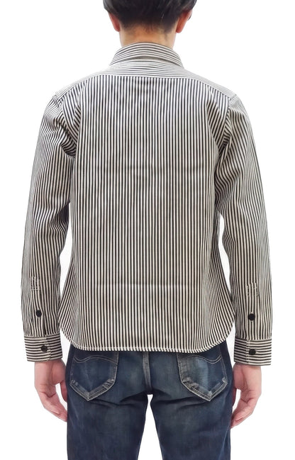 Studio D'artisan Men's 14 oz. Heavyweight Hickory Stripe Long Sleeve Work Shirt, 100% Cotton, Made in Japan (SDA D5335H)